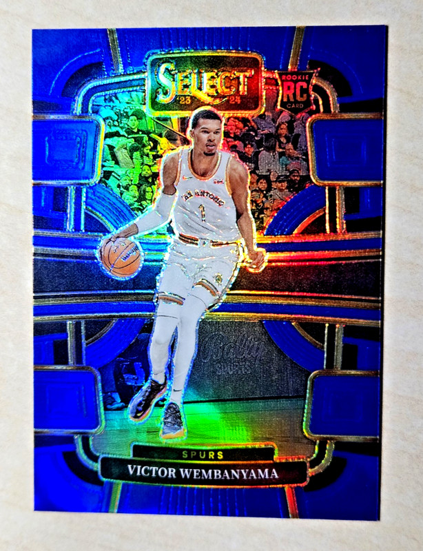 VICTOR WEMBANYAMA 2023-24 Panini Select Concourse Blue Prizm Holo Rookie RC 87 view 2