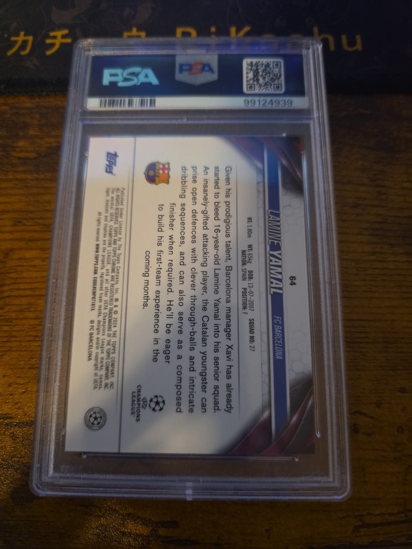 2023-24 Topps Chrome UCC Lamine Yamal #64 PSA 9 RC Mint view 2