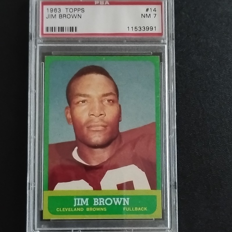 Topps 1963 Jim Brown #14 Set Break PSA 7 