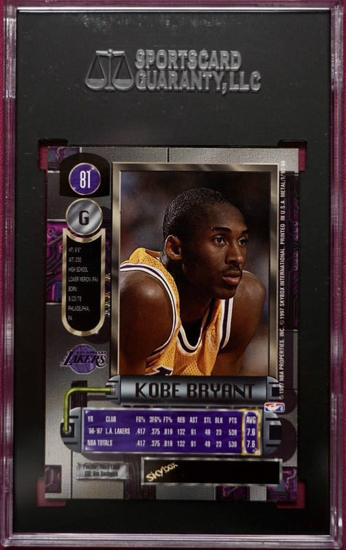 SkyBox 1997-98 Metal Universe Kobe Bryant #81 SGC 10 (PSA 10 Crossover?) view 2