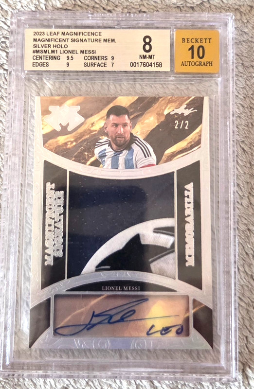 2023 Lionel Messi Leaf Magnificence Auto/Patch BGS-8/10 "only /2 in the world!"
