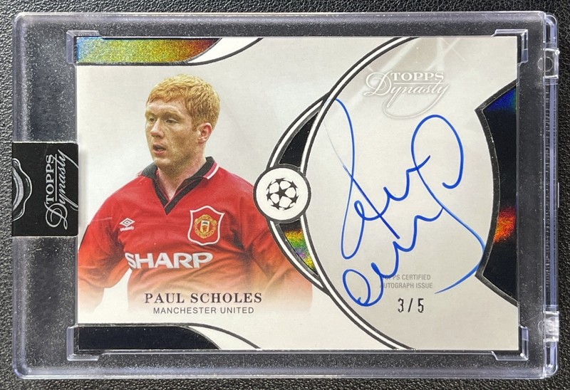 PAUL SCHOLES 2024-25 TOPPS DYNASTY UCC DEBUT DAY INSCRIPTIONS ON-CARD AUTO 3/5