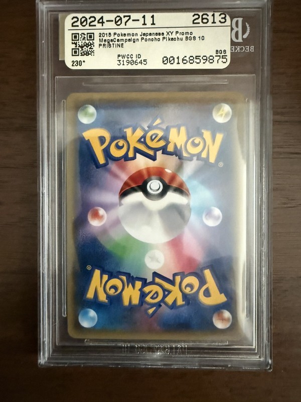 POKEMON - PONCHO-WEARING PIKACHU 203/XY-P - MEGA CAMPAIGN XY PROMO - JPN BGS 10 view 2