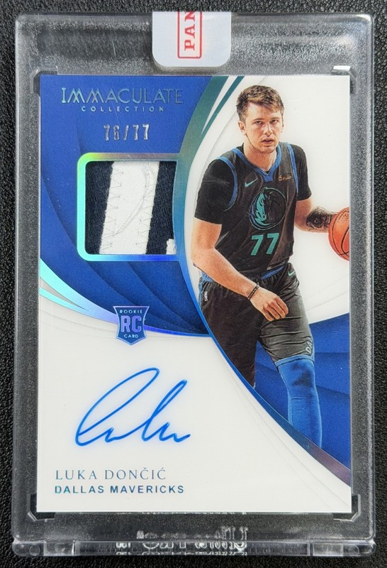LUKA DONCIC 2018 PANINI IMMACULATE #124 ROOKIE PATCH AUTO 76/77 MAVERICKS