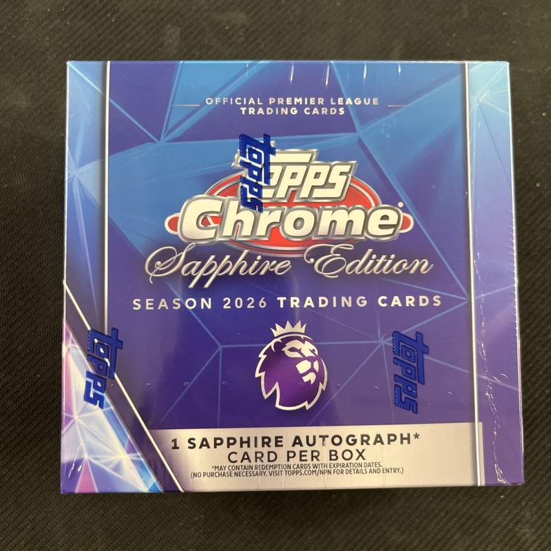 2026 Topps Chrome Premier League EPL Soccer Sapphire Edition Box 1 Auto per Box