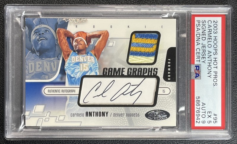 CARMELO ANTHONY PSA 5 2003-04 HOOPS HOT PROSPECTS #95 ROOKIE PATCH AUTO 68/400