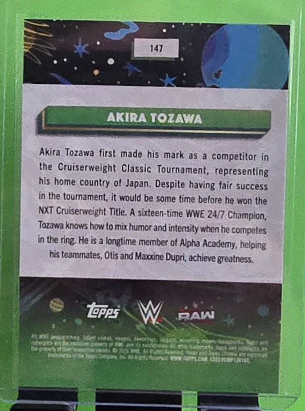 2026 WWE Topps Cosmic Chrome Black Eclipse Refractor Akira Tozawa #10/10 view 2