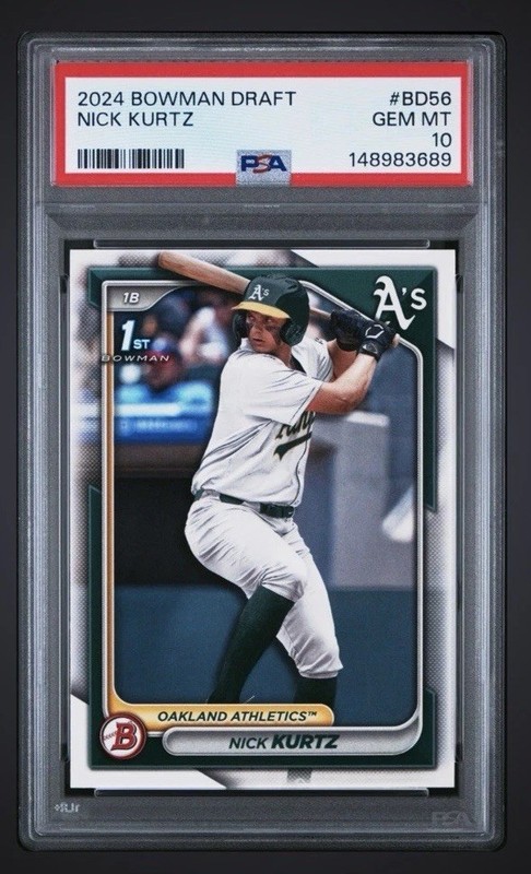143738372 Nick Kurtz 2024 Bowman Draft #BD-56 1st RC PSA 10