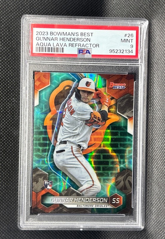2023 Bowman’s Best Gunnar Henderson Aqua Lava Refractor PSA 9, 81/199 #26