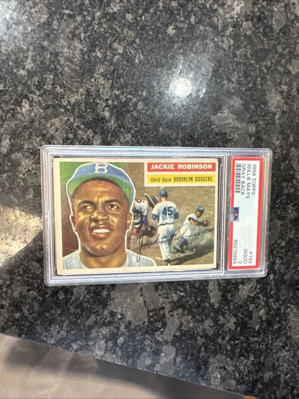 1956 Topps Baseball Jackie Robinson White Back PSA 2 #30