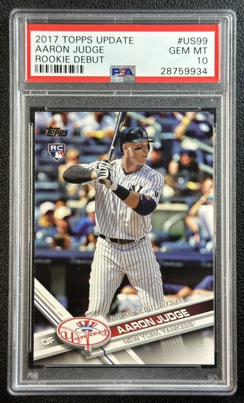 AARON JUDGE PSA 10 2017 TOPPS UPDATE #US99 ROOKIE DEBUT RC YANKEES 9934
