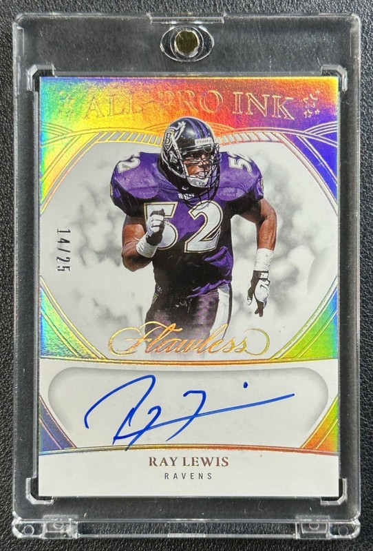 RAY LEWIS 2025 PANINI FLAWLESS #13 ALL-PRO INK AUTO 14/25 RAVENS
