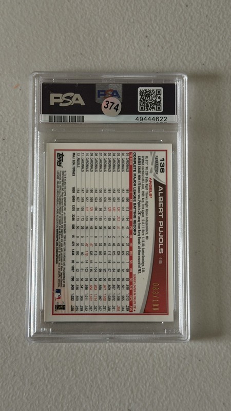 2013 Topps Chrome #136 Albert Pujols Black Refractors PSA 9 #/100 view 2