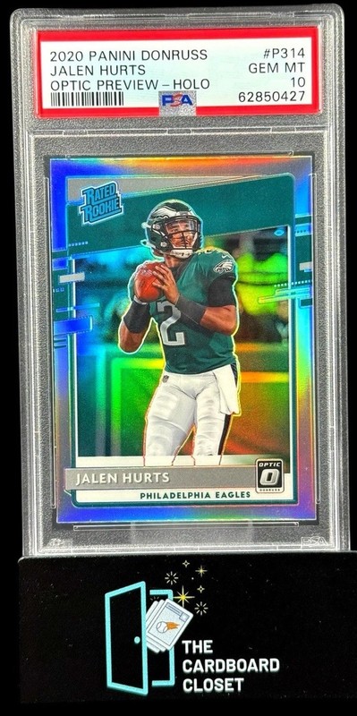 Jalen Hurts 2020 Donruss Optic Preview Holo Rated Rookie PSA 10 Eagles