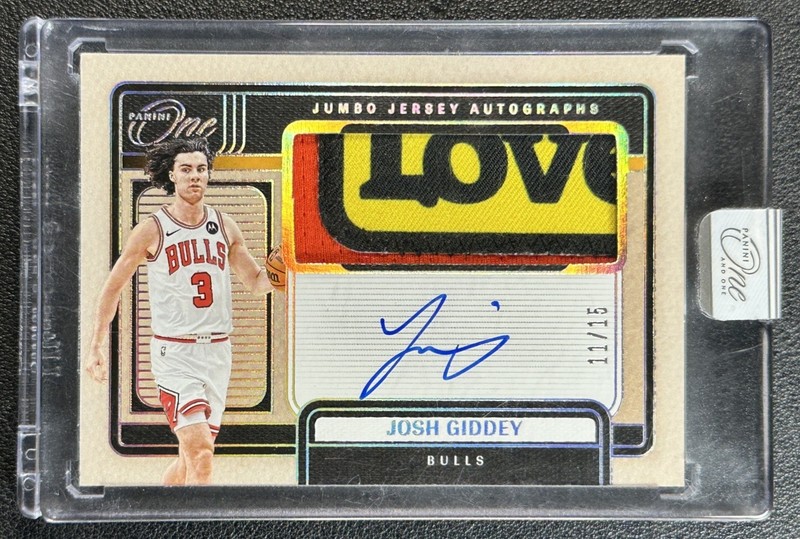 JOSH GIDDEY 2024-25 PANINI ONE AND ONE JUMBO GU OKC SPONSOR PATCH AUTO FOTL /15