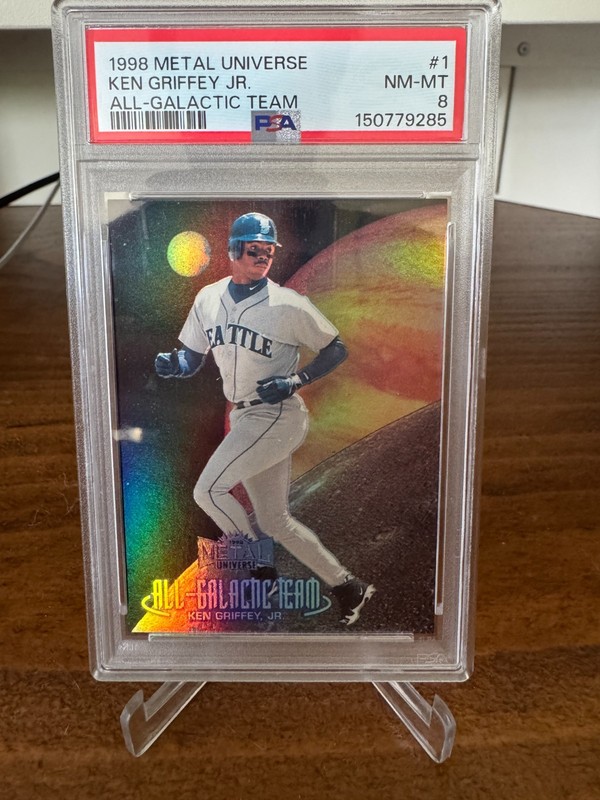 Ken Griffey Jr. 1998 Metal Universe All Galactic Team #1 PSA 8 Foil SSP - Pop 24