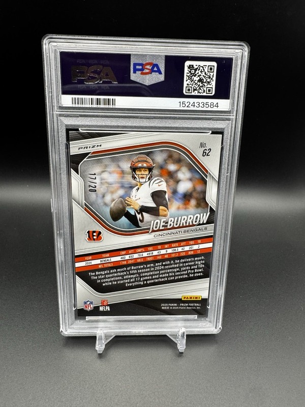 2025 Prizm Joe Burrow Red Choice /20 PSA 10 Bengals LOW POP view 2