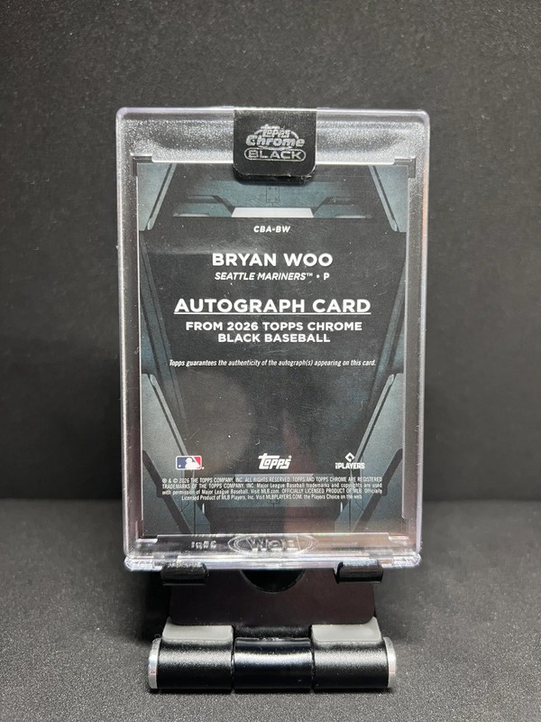 2026 TOPPS CHROME BLACK BRYAN WOO GOLD MINI DIAMOND REFRACTOR AUTO /50 view 2