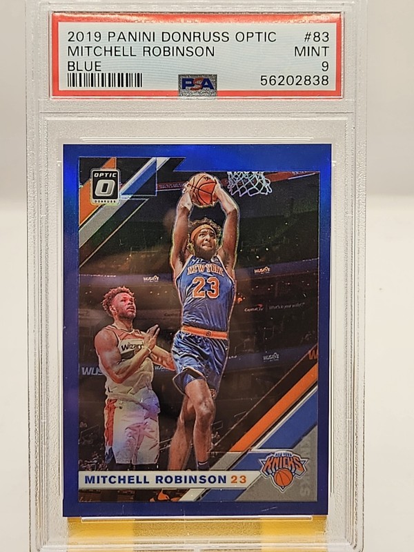 Mitchell Robinson 2019 Panini Donruss Optic Blue Prizm /59 PSA 9 Mint NY Knicks 