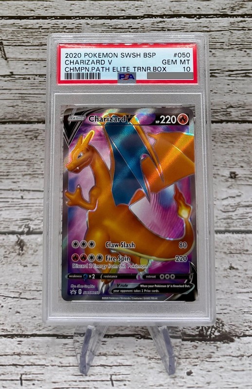 🔥 PSA 10 Pokemon Charizard V SWSH BSP #050 Champion’s Path ETB Promo GEM MINT🔥