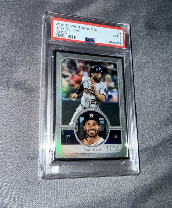 2018 Topps Transcendent Collection Icons SSP /83 Jose Altuve #8 PSA 9 Pop 2 Rare view 2
