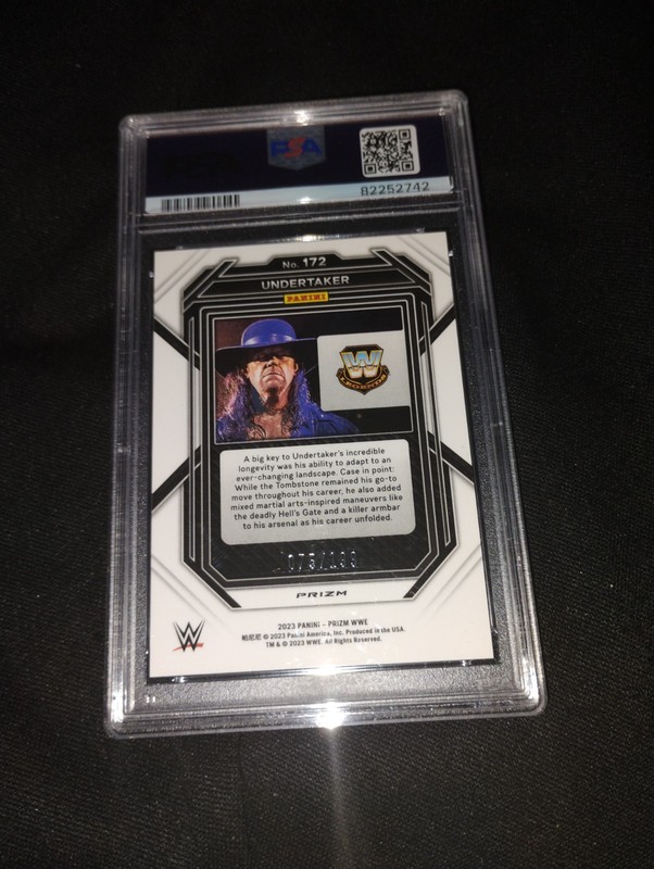 Panini 2023 Prizm WWE Undertaker Undercard Under Card Prizm #172 PSA 10 view 2