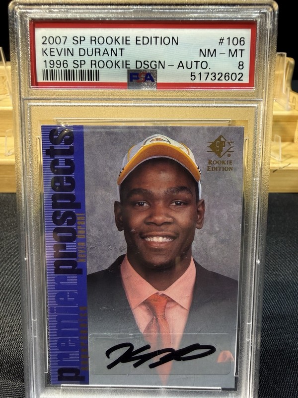 Upper Deck 2007-08 SP Rookie Edition Kevin Durant Auto RC #106 PSA 8 Sonics