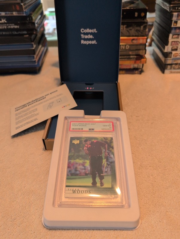 2001 Upper Deck Golf Tiger Woods #1 Rookie Card PSA 10 Gem Mint AUTHENTICATED