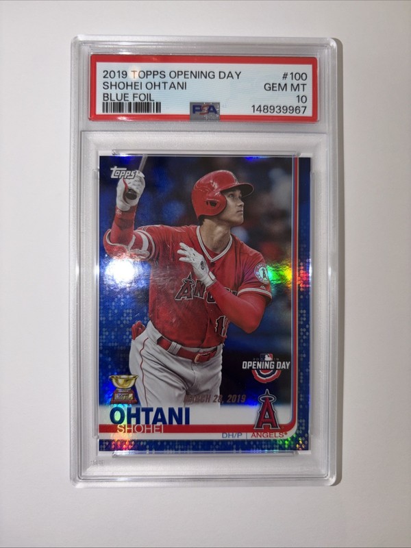 2019 Topps Opening Day Shohei Ohtani #100 🔥 Blue Foil PSA 10 GEM MINT Refractor