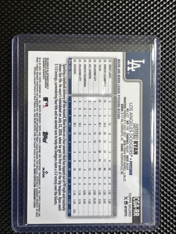 2025 Topps Gilded Collection - #CGA-RR River Ryan Gold Rookie Auto /99 view 2