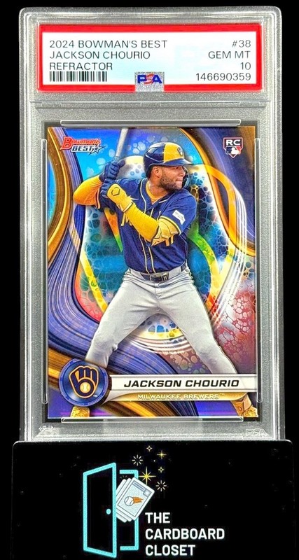 Jackson Chourio 2024 Bowman’s Best Refractor RC PSA 10