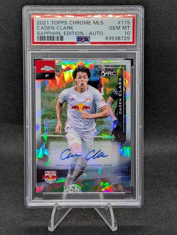 2021 Topps Chrome MLS Sapphire Edition Auto Caden Clark #115 PSA 10 Gem