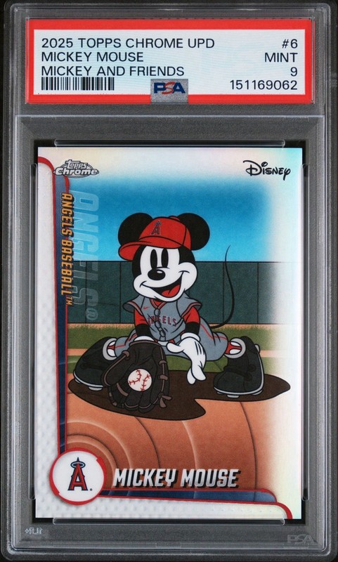 2025 Topps Chrome Update Mickey Mouse & Friends LA Angels PSA 9 Pop 10 Disney