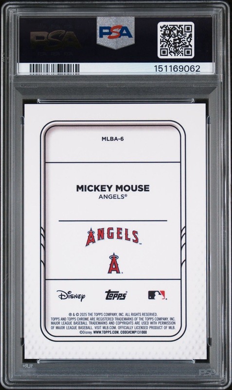 2025 Topps Chrome Update Mickey Mouse & Friends LA Angels PSA 9 Pop 10 Disney view 2