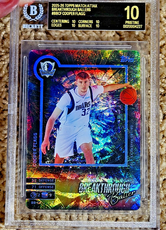2025 Topps Match Attax RC Cooper Flagg Rookie Holofoil SP BGS 10 BLACK LABEL 💣