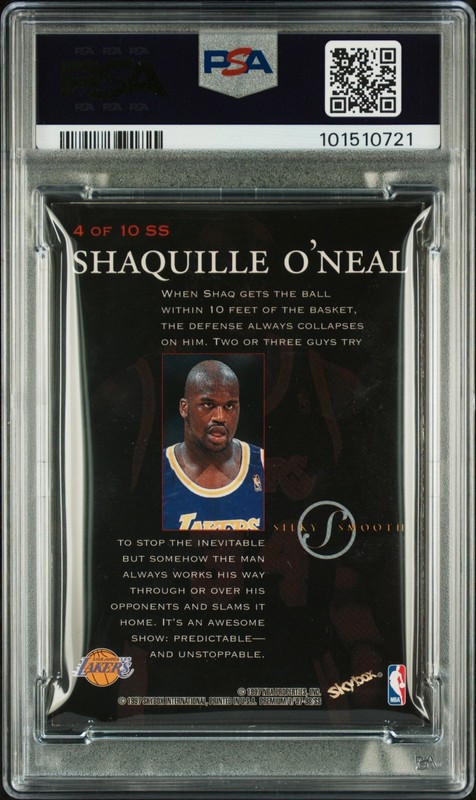 Shaquille O'Neal 1997 Skybox Premium Silky Smooth PSA 7 TOUGH GRADE view 2