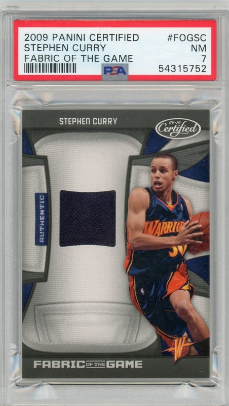 Stephen Curry 2009 Panini Certified Fabric of the Game PSA 7 /250 RC Rookie