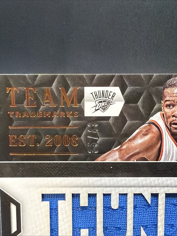 2015-16 Panini Limited Team Trademarks Kevin Durant 35/49 Game Used JERSEY NUMBE view 2
