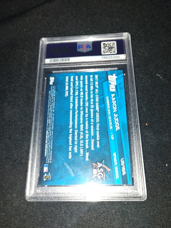 2017 Topps Update Aaron Judge (Throwing) #US166 PSA 9 MINT Rookie RC view 2