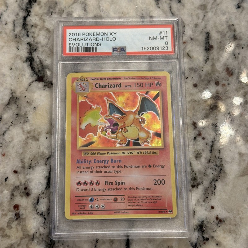 2016 POKEMON XY EVOLUTIONS #11/108 CHARIZARD HOLO PSA 8