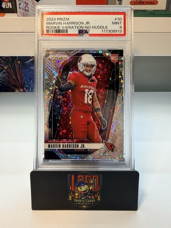 MARVIN HARRISON JR 2024 Prizm Variation No Huddle 30 PSA 9 Rookie RC CARDINALS