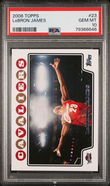LEBRON JAMES 2008 TOPPS #23 PSA 10 - CHALK TOSS
