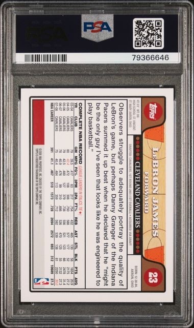 LEBRON JAMES 2008 TOPPS #23 PSA 10 - CHALK TOSS view 2