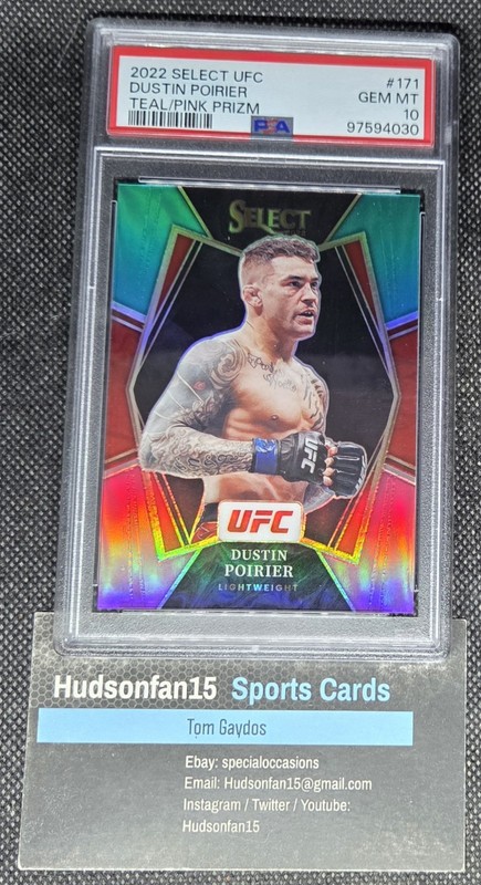 Dustin Poirier 2022 Panini Select UFC #171 Teal Pink Prizm 29/49 PSA 10 Gem Mint