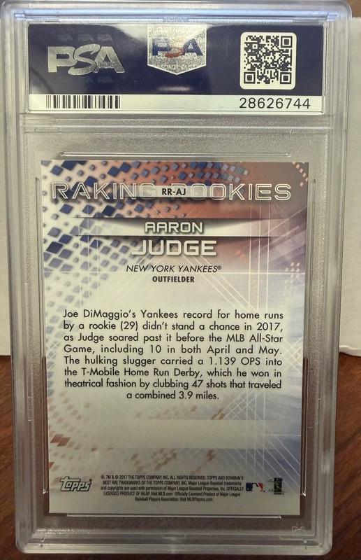 Aaron Judge 2017 Bowman’s Best Raking Rookies PSA 10  view 2