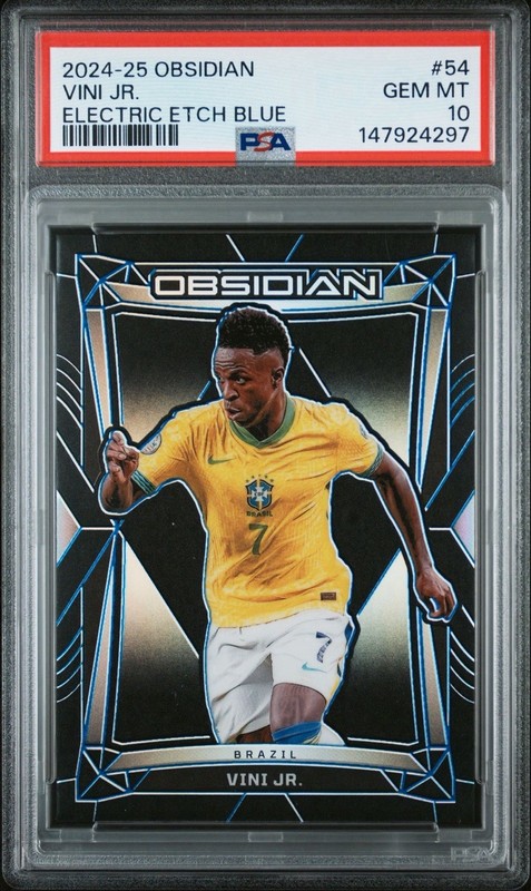 PSA 10 Vini Jr /20 2024-25 Panini Obsidian Soccer #54 Electric Etch Blue Brazil