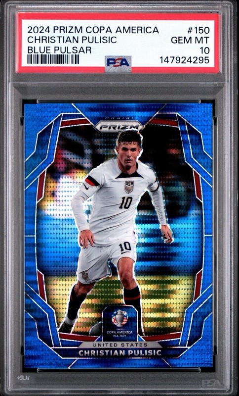 PSA 10 Christian Pulisic /75 2024 Prizm Copa America Blue Pulsar USA World Cup