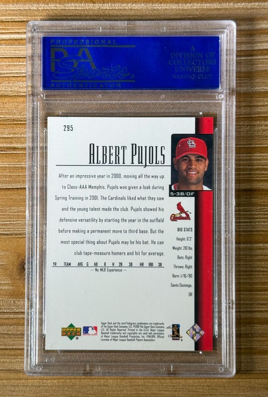 2001 Upper Deck Star Rookie Albert Pujols #295 PSA 9 MINT Rookie RC view 2