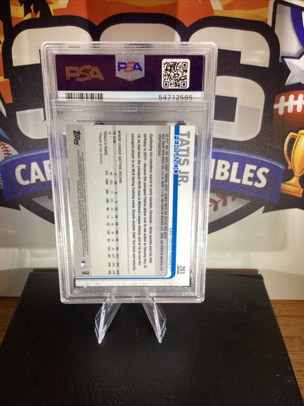 2019 Topps Chrome Fernando Tatis Jr. RC Rookie #203 Padres PSA 9 view 2