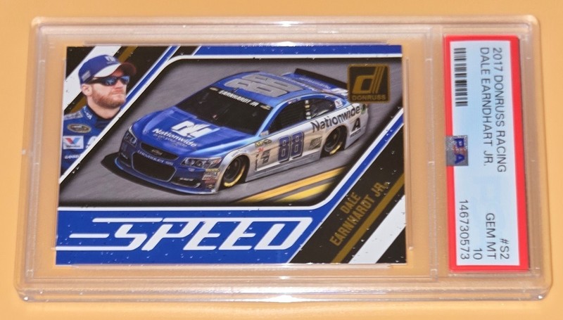 Dale Earnhardt Jr PSA 10 Low Pop 1 Speed Insert 2017 Panini Donruss Racing Card